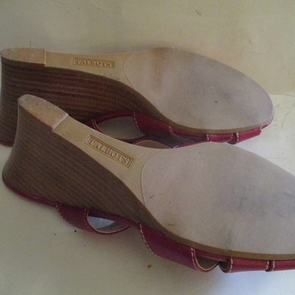 Talbots Brick Red Slip-0n CrissCross Wedge Sandals - Picture 6 of 6